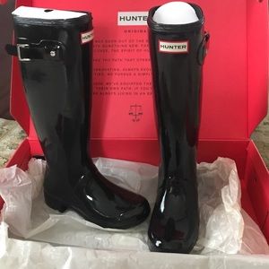 Authentic Tall Glossy Hunter Boots NWT
